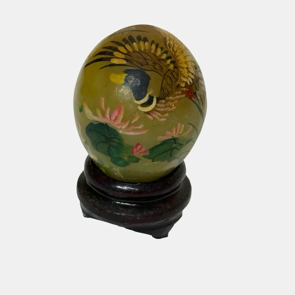 Vintage Hand Painted Jade Eggs‎ 1.5